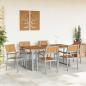 Preview: Garten Essset 7-teilig Hellgrau Aluminium Langlebig