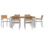 Preview: Garten Essgruppe 7 pcs Grau Massivholz Akazie