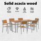 Preview: Garten Essgruppe 7 pcs Grau Massivholz Akazie
