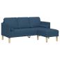Preview: ARDEBO.de - 2-teiliges Sofa Set mit Kissen Blau Stoff