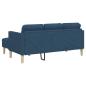Preview: 2-teiliges Sofa Set mit Kissen Blau Stoff