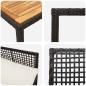 Preview: 5-teiliges Garten Esszimmer Set mit Kissen Schwarz Poly Rattan