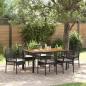 Preview: 7-teilige Essgruppe für den Garten mit Kissen in Schwarz aus Poly-Rattan