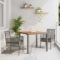 Preview: ARDEBO.de - 3-teiliges Gartenset mit Kissen in grau aus Poly Rattan