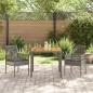 Preview: 3-teiliges Gartenset mit Kissen in grau aus Poly Rattan