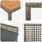 Preview: 3-teiliges Gartenset mit Kissen in grau aus Poly Rattan