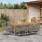 Preview: 9-teiliges Garten Essgruppe mit Kissen Grau Poly Rattan