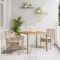 Preview: ARDEBO.de - 3-teiliges Garten-Essset mit Kissen Beige Poly Rattan