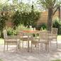 Preview: 5-teiliges Garten Essset mit Kissen Beige Poly Rattan