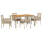 Preview: 5-teiliges Gartentischset mit Kissen Beige Poly Rattan