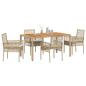 Preview: 5-teiliges Gartentischset mit Kissen Beige Poly Rattan