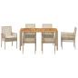 Preview: 7-teiliges Garten Essset mit Kissen Beige Poly-Rattan