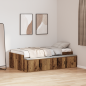 Preview: Bettrahmen mit Schubladen Altholz 90 x 200 cm Holzwerkstoff
