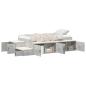 Preview: Bettgestell mit Stauraum Beton grau 100x200 cm