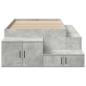 Preview: Bettgestell mit Stauraum Beton grau 100x200 cm