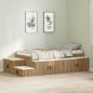 Preview: ARDEBO.de - Stauraum Bett Massivholz Eiche Spanplatte 100 x 200 cm