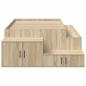 Preview: Stauraum Bett Sonoma Eiche Holzwerkstoff 90 x 190 cm