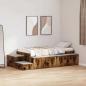 Preview: Stauraumbett Geräucherte Eiche Spanplatte, MDF 90 x 190 cm