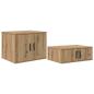 Preview: Stauraum Bett Massivholz Eiche Holzwerkstoff 75 x 190 cm