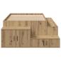 Preview: Stauraum Bett Massivholz Eiche Holzwerkstoff 75 x 190 cm