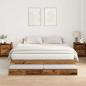 Preview: ARDEBO.de - Stauraum Bettgestell Altes Holz 200x200 cm