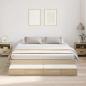 Preview: ARDEBO.de - Stauraum Bettgestell Braun Holzwerkstoff 180 x 200 x 31,5 cm