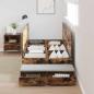 Preview: Stauraum Bettgestell Rauch Eiche Holz Einzel Schlicht
