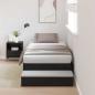 Preview: ARDEBO.de - Stauraum Bettgestell Schwarze Eiche Holzwerkstoff 75 x 190 cm