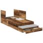 Preview: Stauraumbett Altes Holz Massivholz 75 x 190 cm Stauraumbett