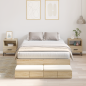 Preview: Stauraum-Bettgestell Sonoma Eiche Holzwerkstoff 120 x 190 cm