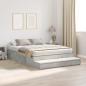 Preview: Stauraumbett Betongrau Holzwerkstoff 140 x 190 cm