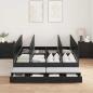 Preview: Stauraum Bettgestell Schwarz Holzwerkstoff 135,5 x 190 x 31,5 cm