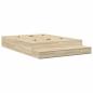Preview: Stauraum Bettgestell Braun Holzwerkstoff 135,5 x 190 x 31,5 cm