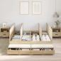 Preview: Stauraum Bettgestell Braun Holzwerkstoff 135,5 x 190 x 31,5 cm