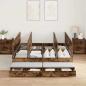 Preview: Stauraumbettgestell Braun Holzwerkstoff 135,5 x 190 x 31,5 cm
