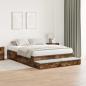 Preview: Stauraumbettgestell Braun Holzwerkstoff 135,5 x 190 x 31,5 cm