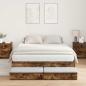 Preview: Stauraumbettgestell Braun Holzwerkstoff 135,5 x 190 x 31,5 cm