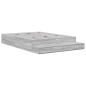 Preview: Stauraum Bettgestell Grau Holzwerkstoff 135,5 x 190 x 31,5 cm