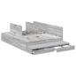 Preview: Stauraum Bettgestell Grau Holzwerkstoff 135,5 x 190 x 31,5 cm