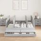 Preview: Stauraum Bettgestell Grau Holzwerkstoff 135,5 x 190 x 31,5 cm