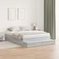 Preview: Stauraum Bettgestell Grau Holzwerkstoff 135,5 x 190 x 31,5 cm