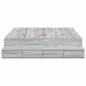 Preview: Stauraum Bettgestell Grau Holzwerkstoff 135,5 x 190 x 31,5 cm