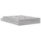 Preview: Stauraum Bettgestell Grau Holzwerkstoff 135,5 x 190 x 31,5 cm