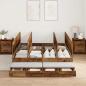 Preview: Stauraum Bettgestell Braun Holzwerkstoff 135,5 x 190 x 31,5 cm