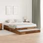 Preview: Stauraum Bettgestell Braun Holzwerkstoff 135,5 x 190 x 31,5 cm