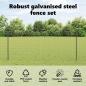 Preview: Euro-Zaun mit Pfosten 10 x 1 m PVC-beschichteter Stahl Grau