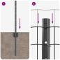 Preview: Euro-Zaun mit 5 U-Posten Grau 0.6x10 m Stahl