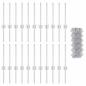 Preview: Kettengliedzaun mit 22 U-Posten, Silber, 0,4 x 25 m, Stahl