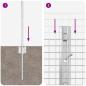 Preview: Feuerverzinkter Drahtzaun mit 11 U-Posts Silber 0,4x25 m Stahl