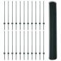 Preview: Zaunpfosten 11 Stück U-Kanal Grün 100 cm Stahl, Sechseckzaun Grün 1x50 m Stahl